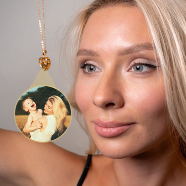 Winter Photo Necklace Photo Personalised Necklace - Photo Necklace - Photo Projection Necklace Necklace Brother & Sisters